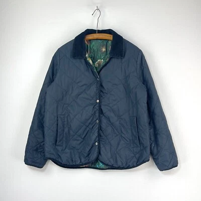 Barbour Foxley Reversible Quilted Jacket Womens 14 Navy Blue House of Hackney - Image 1 of 4
