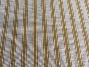 Fabric Linen  Fabric Ticking Stripe Ochre Yellow  Curtain Blind Upholstery - Picture 1 of 5