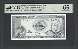 Tonga 10 Pa'anga ND (1992-95) P28 Stempelglanz Grade 66 - Bild 1 von 2