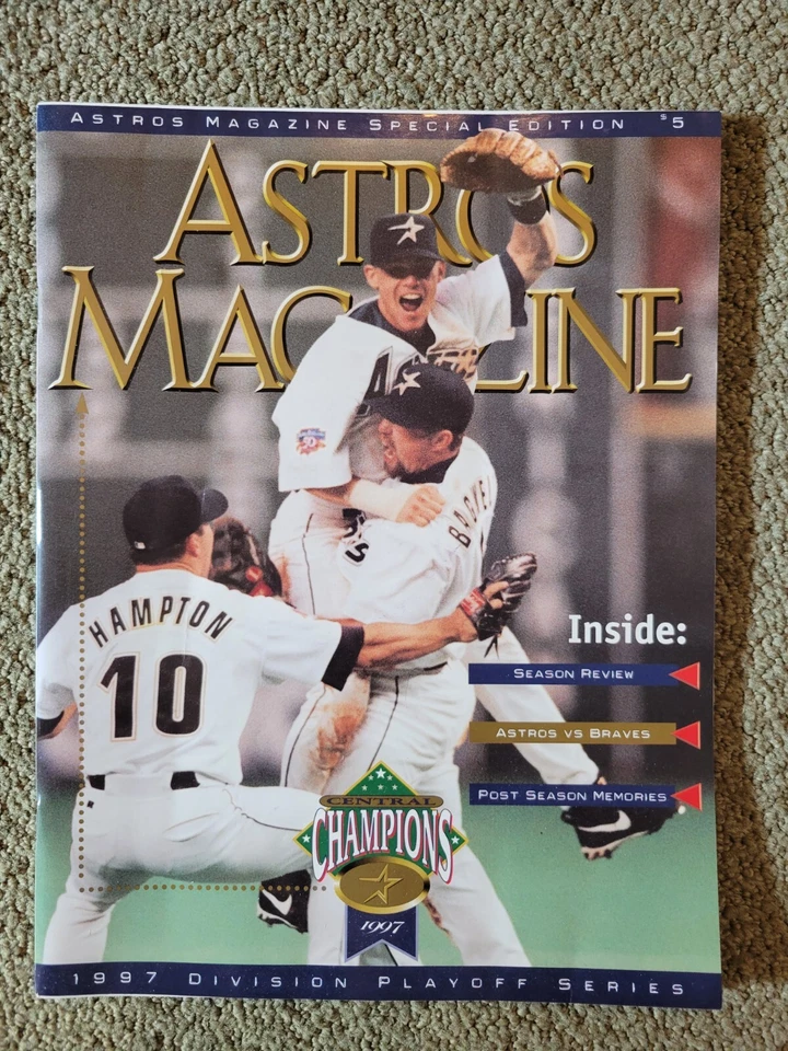 HOUSTON ASTROS Magazine 1997 Division Playoff Series Biggio Bagwell Hampton - Image 1 of 1