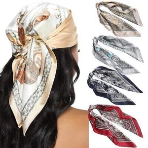 4PCS 23” Satin Bandanas for Women Head Scarf Like Silk Scarf Neck Hair Scarf - Picture 1 of 8