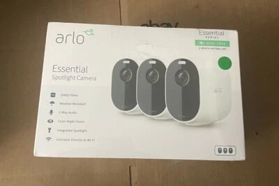 NEW Arlo VMC2330-100NAR Essential Spotlight Camera 3 Pack - Image 1 of 3