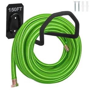Heavy Duty Wall Mount Garden Hose Holder - Metal Sturdy Hooks - Picture 1 of 7