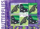 BUTTERFLIES Green Spotted Triangle/Great Eggfly Insect Stamp Sheet 4/2020 Tuvalu
