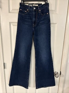 Levi's Premium Ribcage Bell Women’s Super High Rise Flare Leg Jeans 25 x 32 NEW - Picture 1 of 7