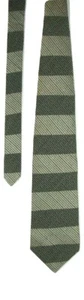 Cravatta collo uomo Meeting Street 100% seta nero avorio grigio righe 57,5"L nuova senza etichette - Foto 1 di 8