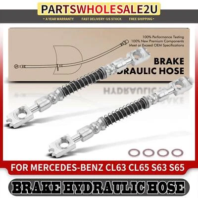 New 2Pcs Front LH & RH Brake Hydraulic Hose for Mercedes-Benz CL63 AMG S65 AMG - Image 1 of 4