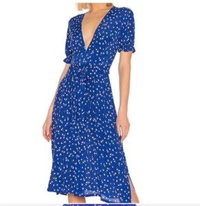 Faithfull the brand Deep V Farah Betina floral Button Midi NWT Size 4 Revolve - Picture 1 of 10