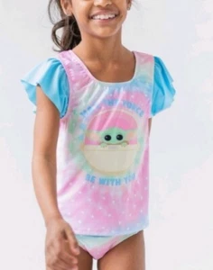 NWT Star Wars Mandalorian Baby Yoda Tie Dye Tankini Swimsuit 4T Toddler - Picture 1 of 7