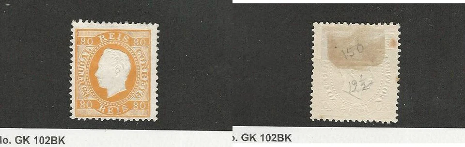 Portugal, sello postal, #44a tono amarillo como nuevo bisagras, 1879, DKZ Foto 1 de 1