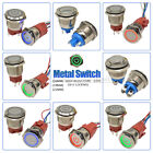250V 5A 16mm/19mm/22mm Flat Round/Spherical Momentary Metal Push Button Switch