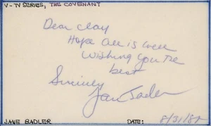 Autografo Jane Badler - V - Foto 1 di 1