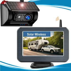 Wireless 5" Monitor Solar Magnetic Backup camera For Truck Trailer RV - Picture 1 of 17
