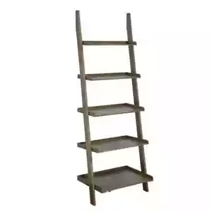 American Heritage 72 in. Driftwood Wood 5-Shelf Ladder Bookcase - Picture 1 of 8