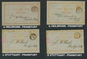 Württemberg P 13, 4 tarjetas, STUTTGART / HEILBRONN - FRANKFURT; ¡elige! #h369 - Imagen 1 de 1