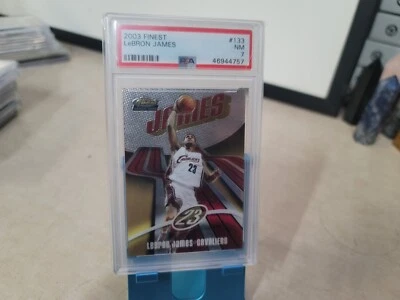 2003-04 Topps Finest LeBron James RC /999 PSA 7 Rookie #133 Chrome Card T6797 - Image 1 of 4