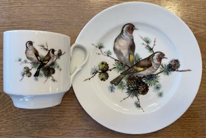 Vintage E&R Schumann Arzberg Bavaria Germany 7 3/4" Bird Plate & 3/1/2" Mug Set - Picture 1 of 5
