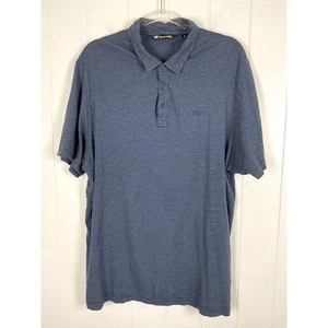Travis Matthews Navy Striped Collared Short Sleeve Shirt Cotton/Model Size XL - Picture 1 of 7