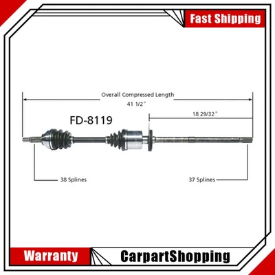 Front Right CV Axle Joint For Ford Five Hundred AWD 3.0L 2007 2006 2005 - Image 1 of 3