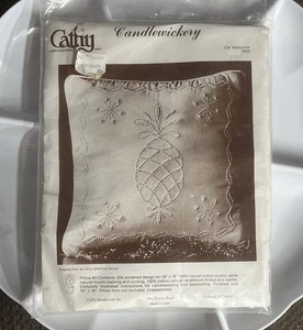 Vintage Cathy Handarbeit Kerzendocht Ananas Willkommen Kissen Kit 16” x 16” - Bild 1 von 3