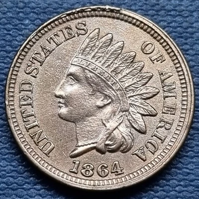 1864 Indian Head Cent 1c Copper Nickel High Grade AU - UNC #95883 - Image 1 of 2