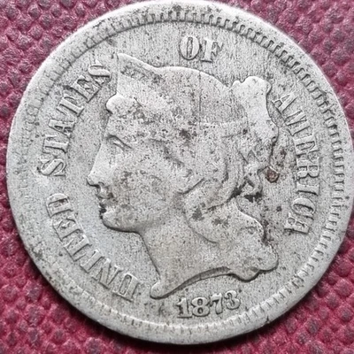 1873 Three Cent Piece Nickel 3c Circulated #96852 - Image 1 of 2