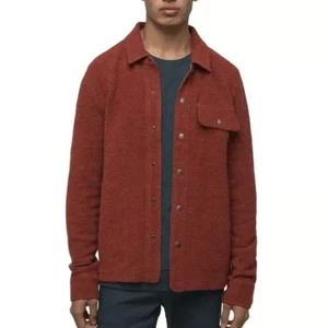 Prana IncrediWool Overshirt Herren XL Rust Heather Slim Fit Performance Snap Up - Bild 1 von 9