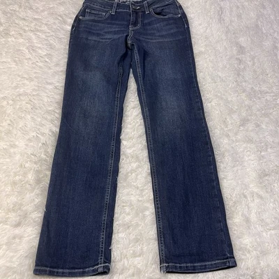 M Jeans by Maurices Straight Leg Women's Size 0 Short Dark Wash Blue Mid Rise - Image 1 of 4