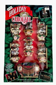 Vtg Mr. Christmas Holiday Carousel 6 Horse 21 Carols Music Lights Original Box - Picture 1 of 15