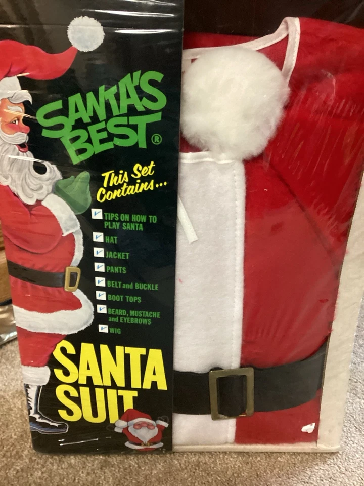 Traje de Papá Noel Terciopelo Adulto Hombre Estándar Talla 40-48 NUEVO Conjunto Completo Peluca-Barba Foto 1 de 4