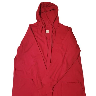 Polo Ralph Lauren Hooded Robe Mens Small Medium Red Cotton Lounge Bathrobe POLO - Image 1 of 4