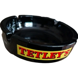 Tetley's Vintage Black Melamine Ashtray Plastic - Picture 1 of 8