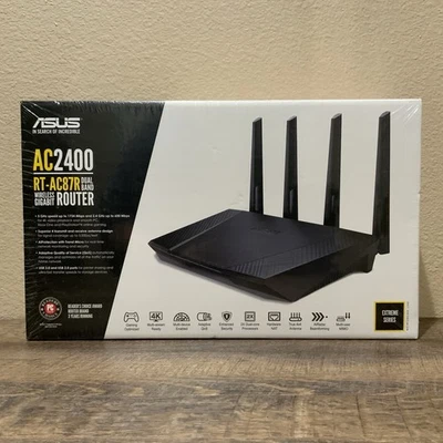 ASUS AC2400 RT-AC87R Dual Band Wireless Gigabit Router New in Box - Sealed - Image 1 of 4