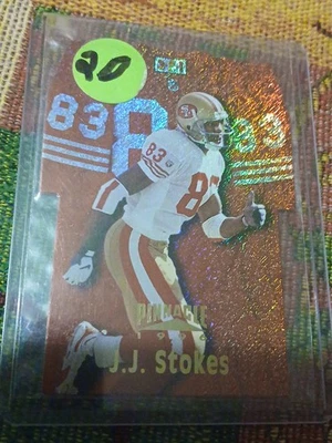 jj stokes 3-2-1 Jersey Insert 1996 Pinnacle - Image 1 of 2