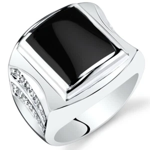 Anello uomo rettangolare onice centurione argento sterling misure da 8 a 13 - Foto 1 di 3