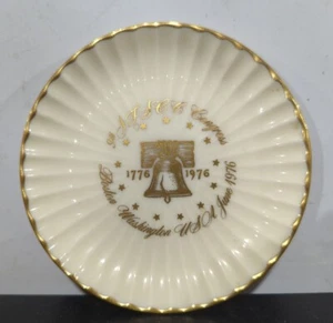 Rare Lenox 4" Amerchol Liberty Bell Porcelain Ashtray/ Coaster - Made in USA - Picture 1 of 2