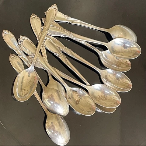 12 (TWELVE) VINTAGE 925 STERLING SILVER ''RHAPSODY'' DEMI SPOONS Cover