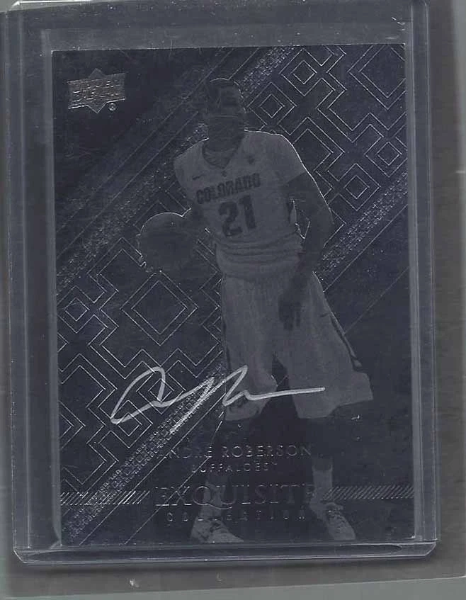 ANDRE ROBERSON 2013-14 UD EXQUISITE BLACK & WHITE SP RARE ON CARD ROOKIE AUTO RC - Image 1 of 1