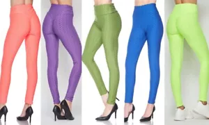 New Women's Solid High Waist Scrunch Butt Lifting Leggings - Picture 1 of 10