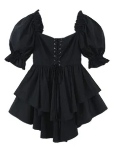 Mini Vestidos Bloggers Favs Shop Liropolla-0 con volantes lisos manga corta Puff - Imagen 1 de 10