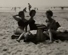 Vintage Photo Women Pose Wildwood Beach, NJ  B&W Swimsuit Jersey Shore 1960