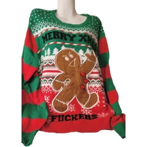 Spencer's - Suéter de Navidad Explícito Iluminado Hombre Pan de Jengibre - Adulto XX-Grande - Imagen 1 de 3