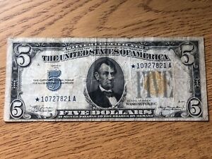 1934 A $5 North Africa WWII Emergency Issue Star ⭐ Note     VERY RARE
