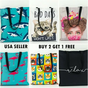 Women Graphic Canvas Tote Beach Bag 16" x 14" - Picture 1 of 9