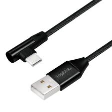 1m USB C Kabel Ladekabel Datenkabel gewinkelt Winkel Stoff Type-C schwarz Handy