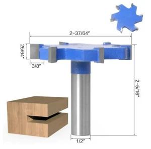Herramienta de corte de ranura en T de vástago de 65 mm de diámetro 8 bordes 1/2" enrutador CNC MDF desnatado mesa molino Reino Unido - Imagen 1 de 1