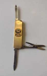 Coltello vintage Pratt & Whitney oro 12k penna, lima, taglierine premio smeraldi diamanti - Foto 1 di 7