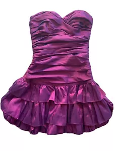 Vintage Betsey Johnson Taffeta Dress Y2K Prom Cocktail Mini Pink Purple Size 4 - Picture 1 of 5