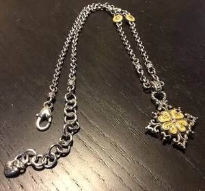Brighton Ice Enamel Crystal Accent Pendant Silver Necklace NICE!! - Picture 1 of 5