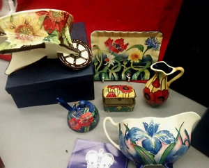 Glamorous Old Tupton Ware Mini Set Collection Jug Box Wheelbarrow - Picture 1 of 11